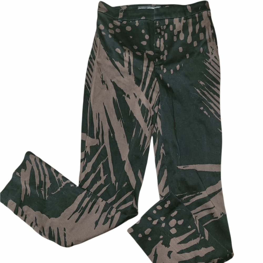 Linda Allard Ellen Tracy Abstract Jungle Skinny Pants sz 0P